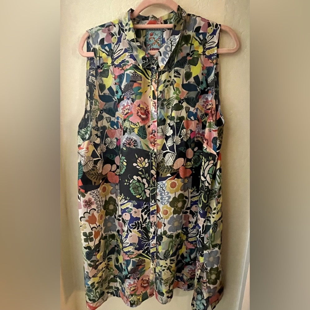 Johnny Was Colorful Floral Blouse